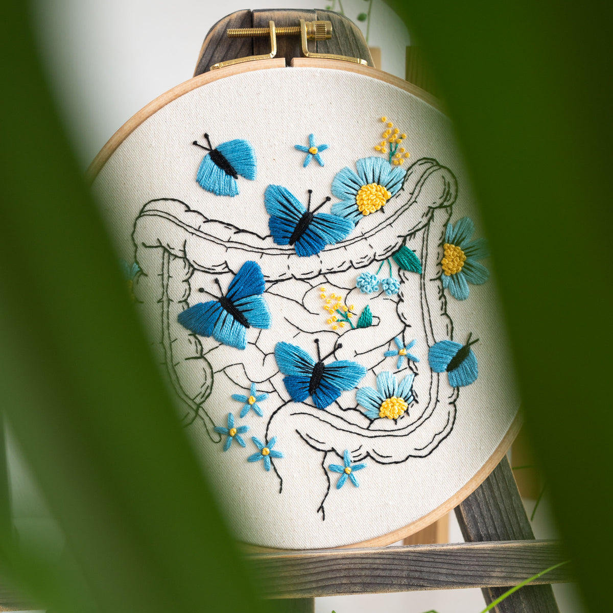 Floral Colon & Botanical Art – Anatomical Embroidery Pattern PDF