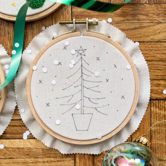 Christmas Tree Embroidery Pattern PDF – Mini Hoop Ornament
