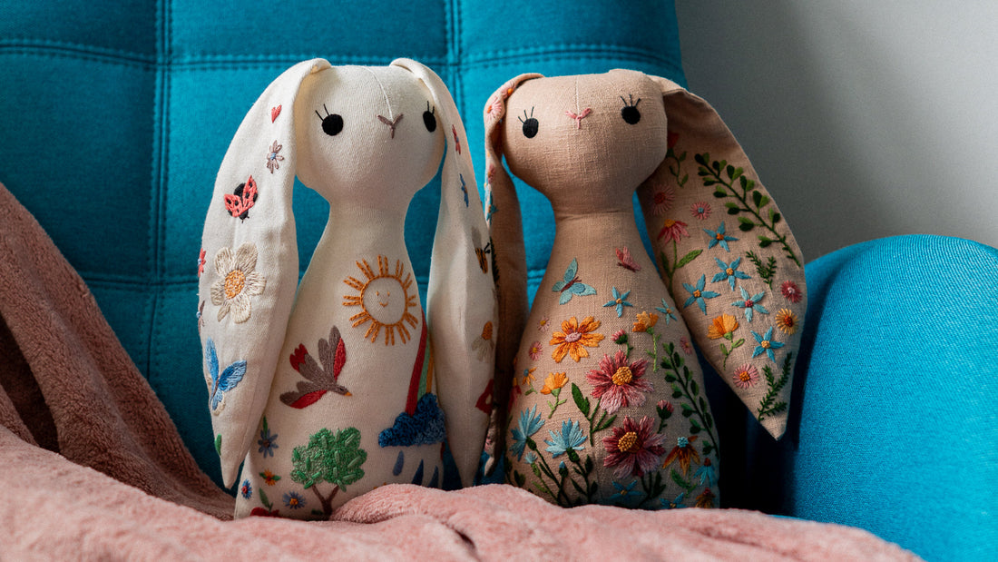 Embroidered Toto Bunny stuffed toys.