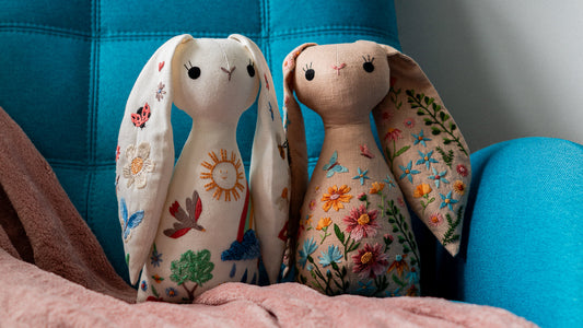 Embroidered Toto Bunny stuffed toys.