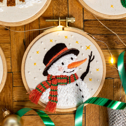 Snowman Embroidery Pattern PDF – Mini Hoop Ornament