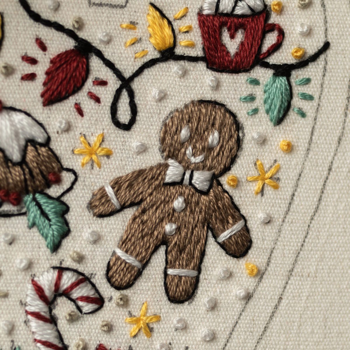 Sweet Party Christmas Heart Ornament Embroidery Pattern PDF