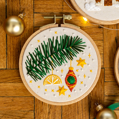 Christmas Embroidery Patterns Bundle – 10 Mini Hoop Ornaments PDF