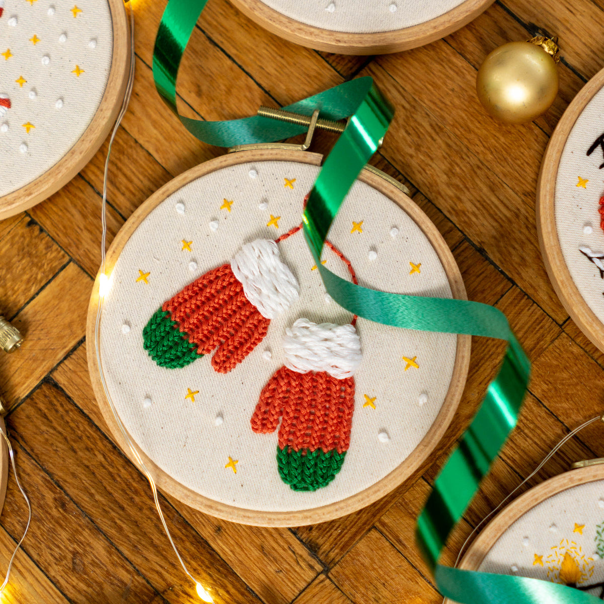 Christmas Embroidery Patterns Bundle – 10 Mini Hoop Ornaments PDF