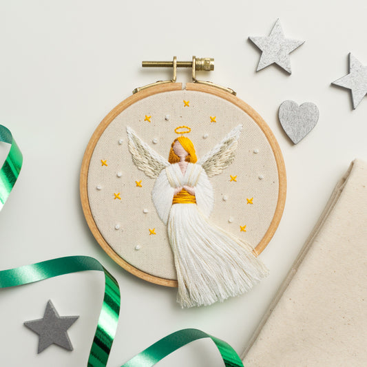 Christmas Angel Embroidery Pattern PDF – Mini Hoop Ornament
