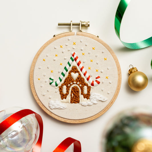 Gingerbread House Embroidery Pattern PDF – Mini Hoop Ornament