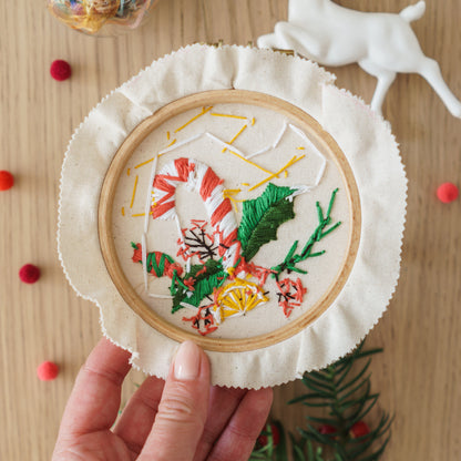 Christmas Bouquet Embroidery Pattern PDF – Mini Hoop Ornament
