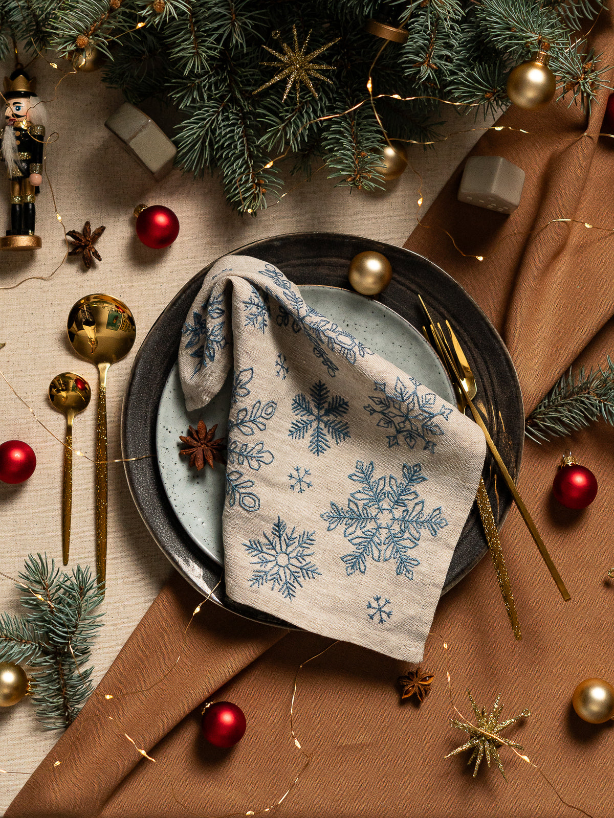 Art of Snowflakes – Christmas Napkin Embroidery Pattern PDF