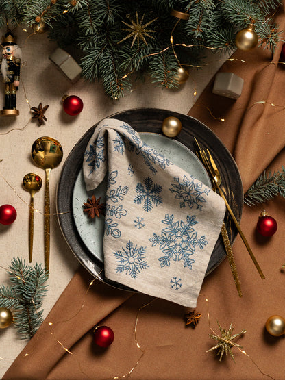Art of Snowflakes – Christmas Napkin Embroidery Pattern PDF