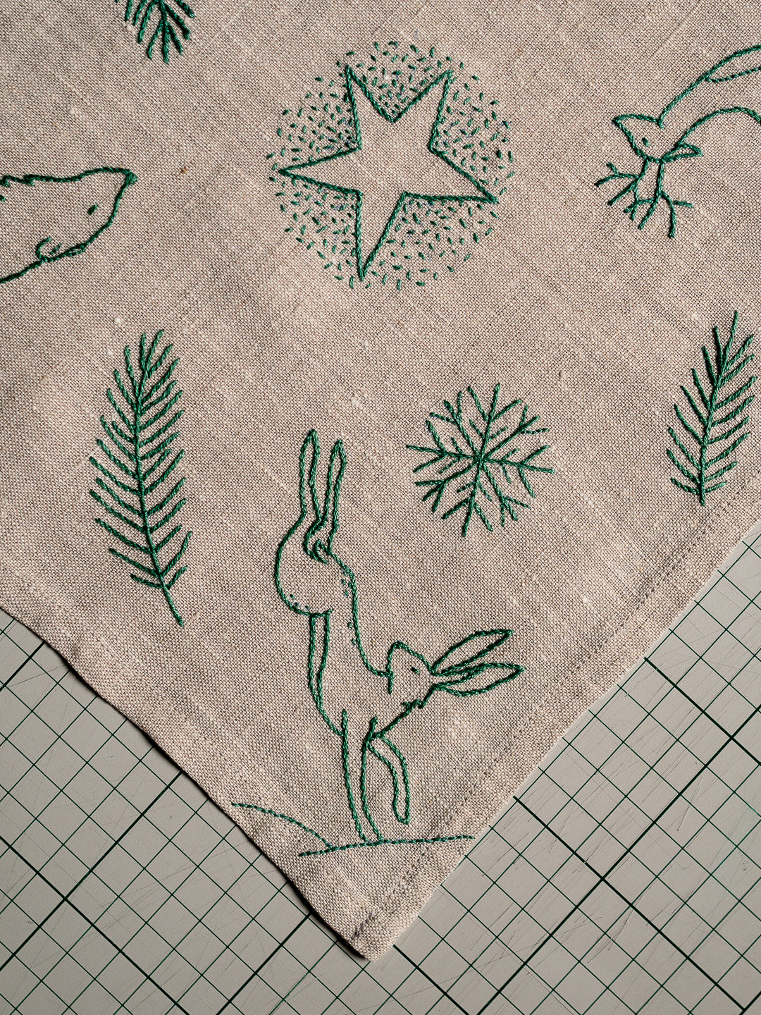The North Star Winter Animals – Christmas Napkin Embroidery Pattern PDF