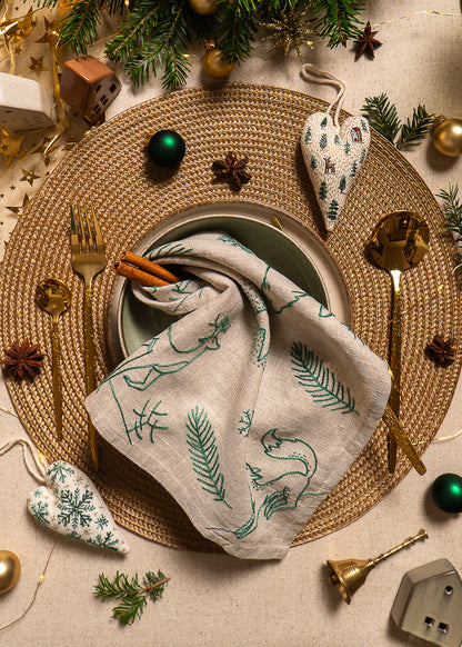 The North Star Winter Animals – Christmas Napkin Embroidery Pattern PDF