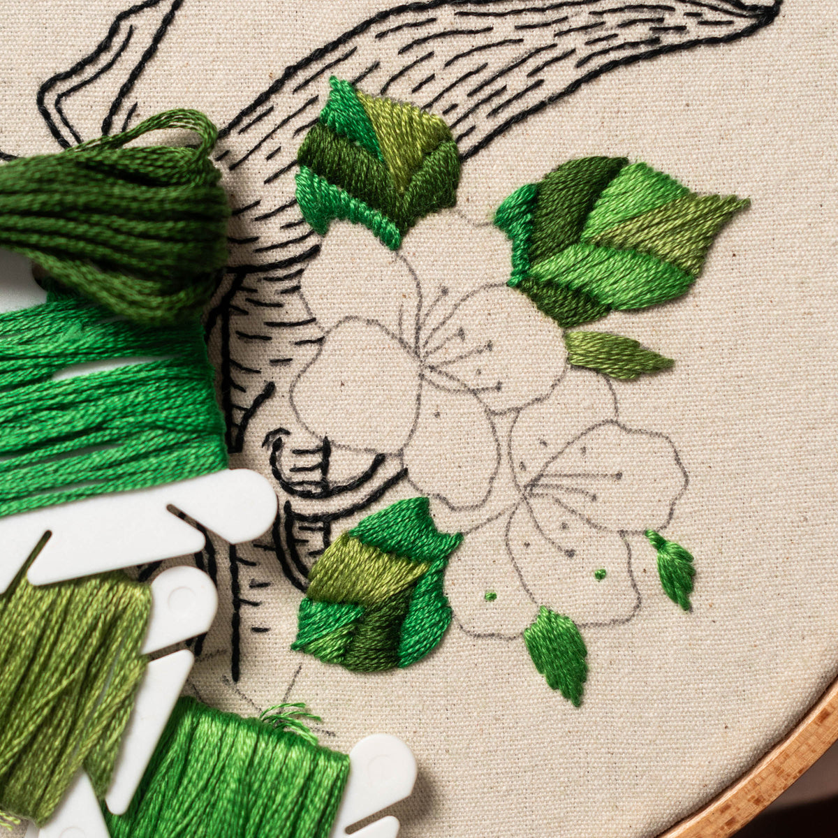 Gentle Liver & Jasmine Flowers – Anatomical Embroidery Pattern PDF
