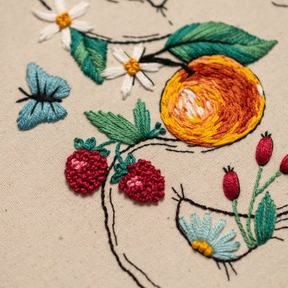 Stomach in Bloom & Citrus Flowers – Anatomical Embroidery Pattern PDF