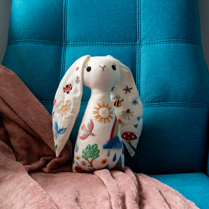 Toto Bunny Rainbow Meadow – Stuffed Bunny Sewing & Embroidery Pattern PDF