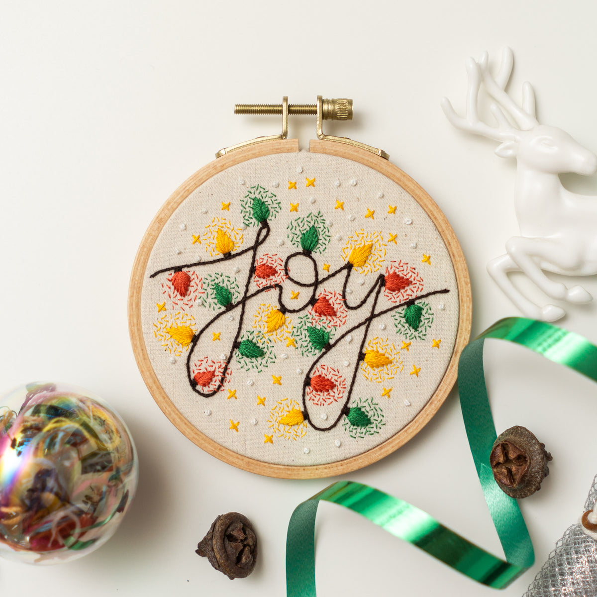 Christmas Embroidery Patterns Bundle – 10 Mini Hoop Ornaments PDF