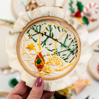 Vintage Christmas Embroidery Pattern PDF – Mini Hoop Ornament