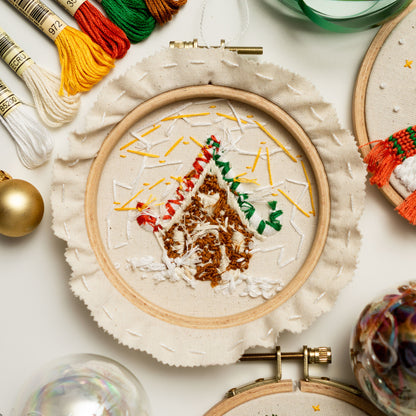 Gingerbread House Embroidery Pattern PDF – Mini Hoop Ornament