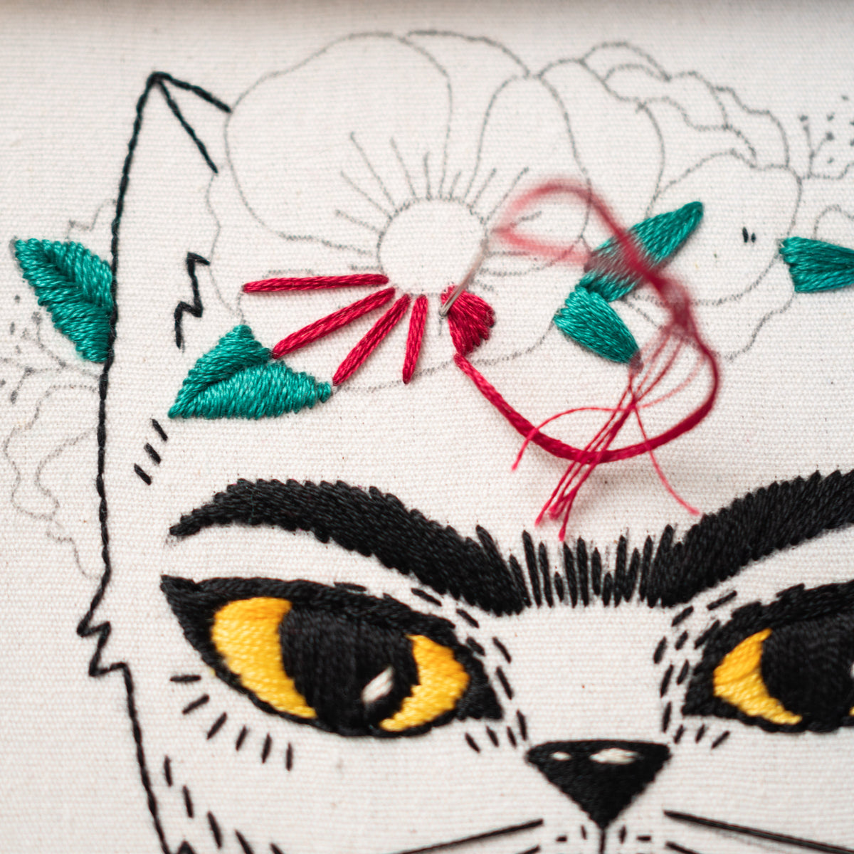 Frida Catlo & Floral Art – Famous Artist Embroidery Pattern PDF
