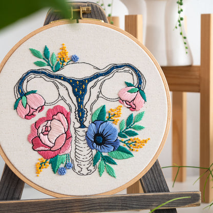 Blooming Uterus & Floral Art – Anatomical Embroidery Pattern PDF