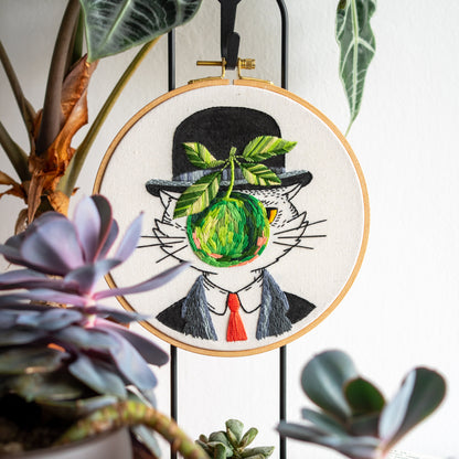 Rene Meowgritte & Surrealist Cat Art – Famous Artist Embroidery Pattern PDF