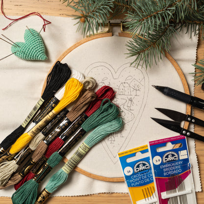 Christmas Tree Journey Heart Ornament Embroidery Pattern PDF