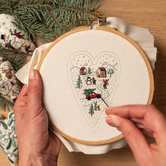 Christmas Tree Journey Heart Ornament Embroidery Pattern PDF
