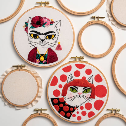 Frida Catlo & Floral Art – Famous Artist Embroidery Pattern PDF