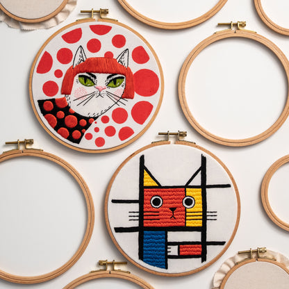 MEOWDERN ART – 5 Famous Artist Cat Embroidery Patterns Bundle PDF