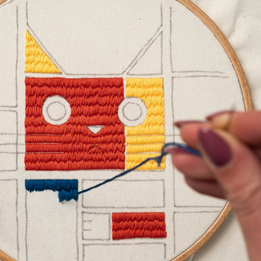 Cat Meowdrian & Geometric Art – Famous Artist Embroidery Pattern PDF