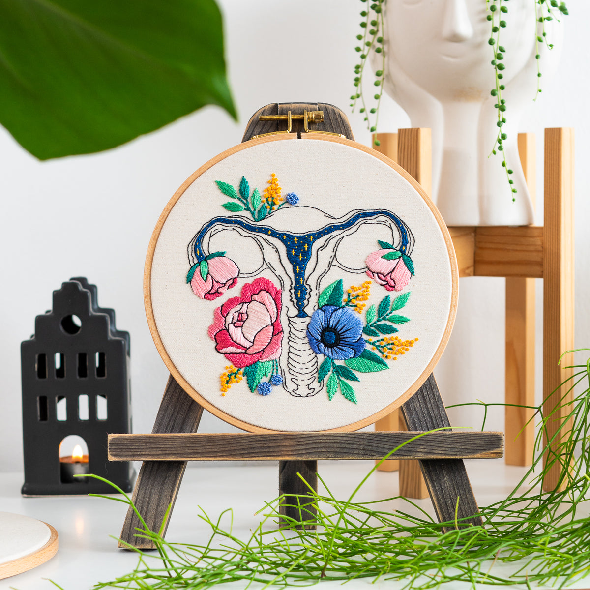 Blooming Uterus & Floral Art – Anatomical Embroidery Pattern PDF