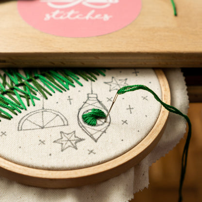 Vintage Christmas Embroidery Pattern PDF – Mini Hoop Ornament