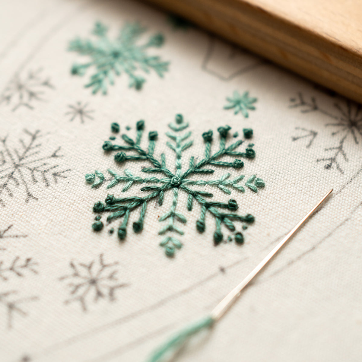 Snowflake Joy Christmas Heart Ornament Embroidery Pattern PDF