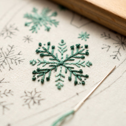 Snowflake Joy Christmas Heart Ornament Embroidery Pattern PDF