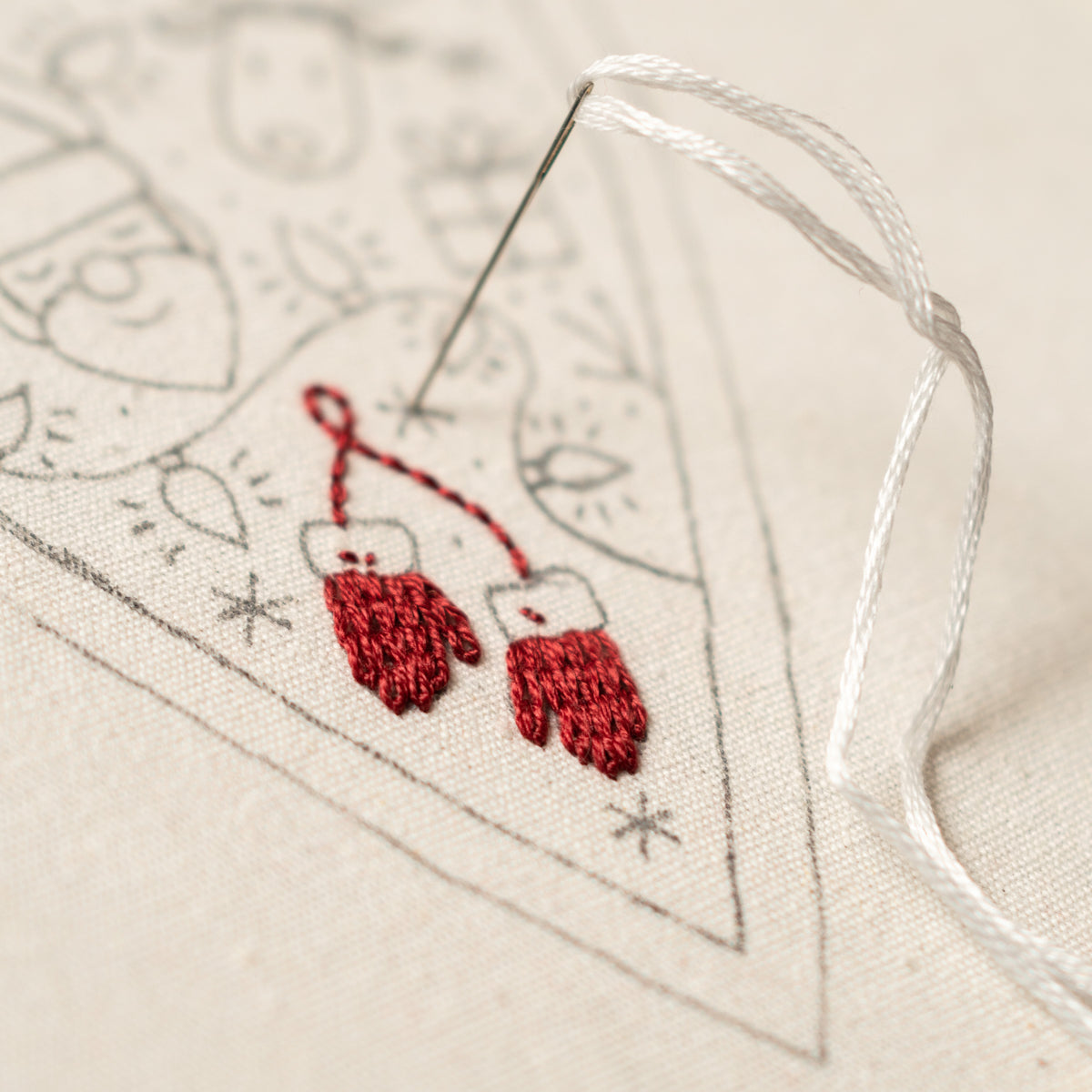 Merry Christmas Heart Ornament Embroidery Pattern PDF