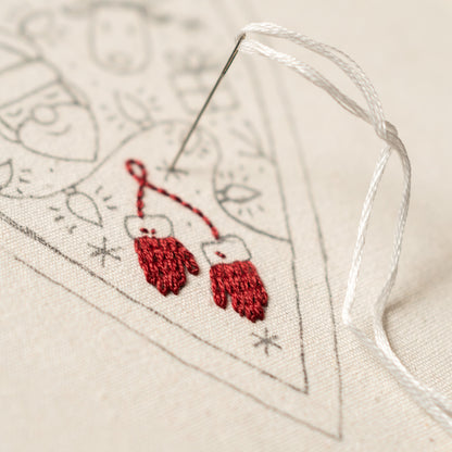 Merry Christmas Heart Ornament Embroidery Pattern PDF