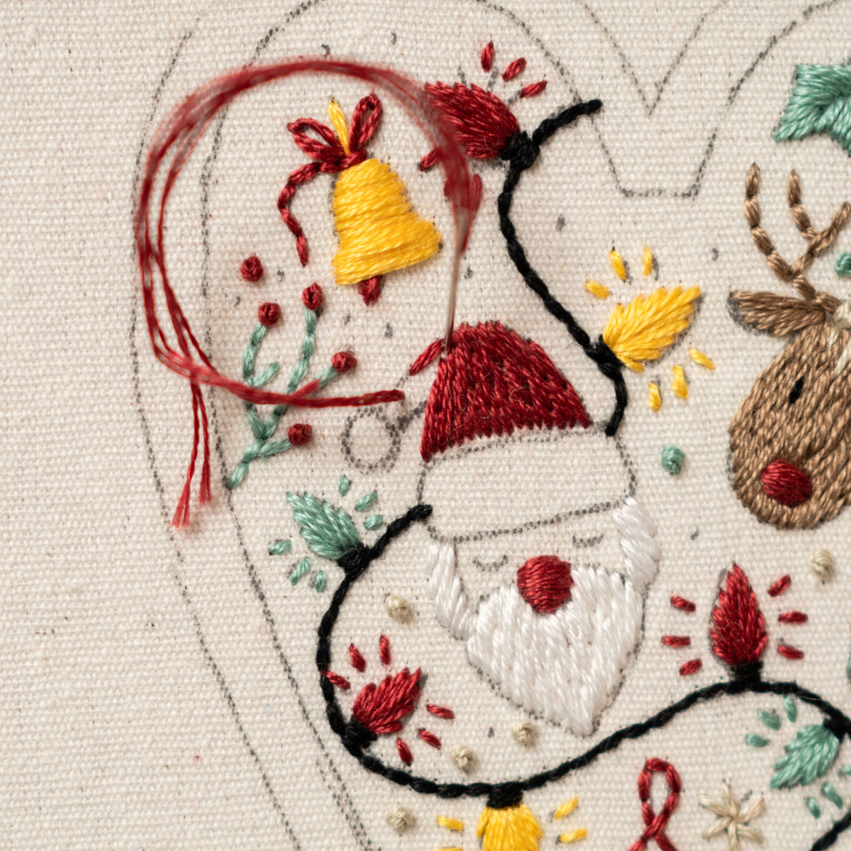 Merry Christmas Heart Ornament Embroidery Pattern PDF