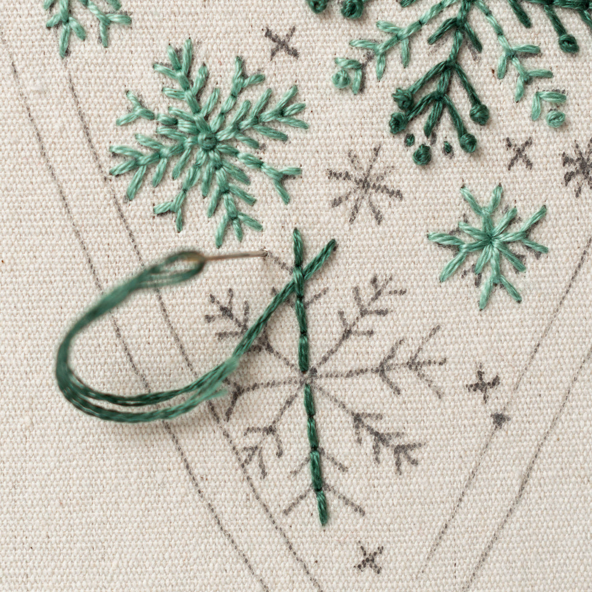 Snowflake Joy Christmas Heart Ornament Embroidery Pattern PDF