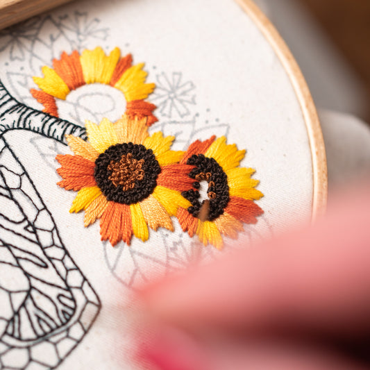 Sunflower Lungs & Floral Art – Anatomical Embroidery Pattern PDF