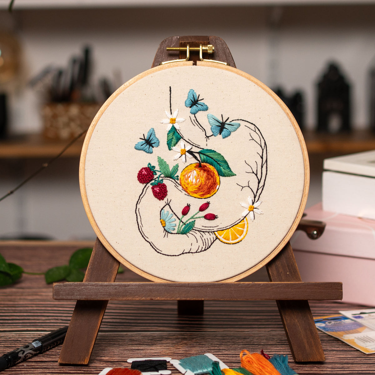 Stomach in Bloom & Citrus Flowers – Anatomical Embroidery Pattern PDF