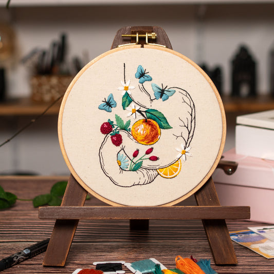 Stomach in Bloom & Citrus Flowers – Anatomical Embroidery Pattern PDF