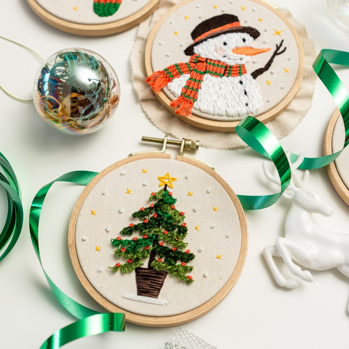 Embroidery Pattern - The SNOWMAN, Winter and Christmas PDF Pattern, with video tutorials included