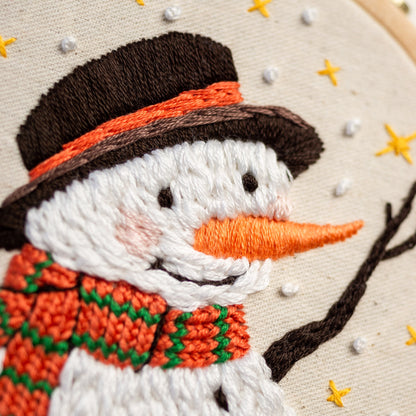 Embroidery Pattern - The SNOWMAN, Winter and Christmas PDF Pattern, with video tutorials included