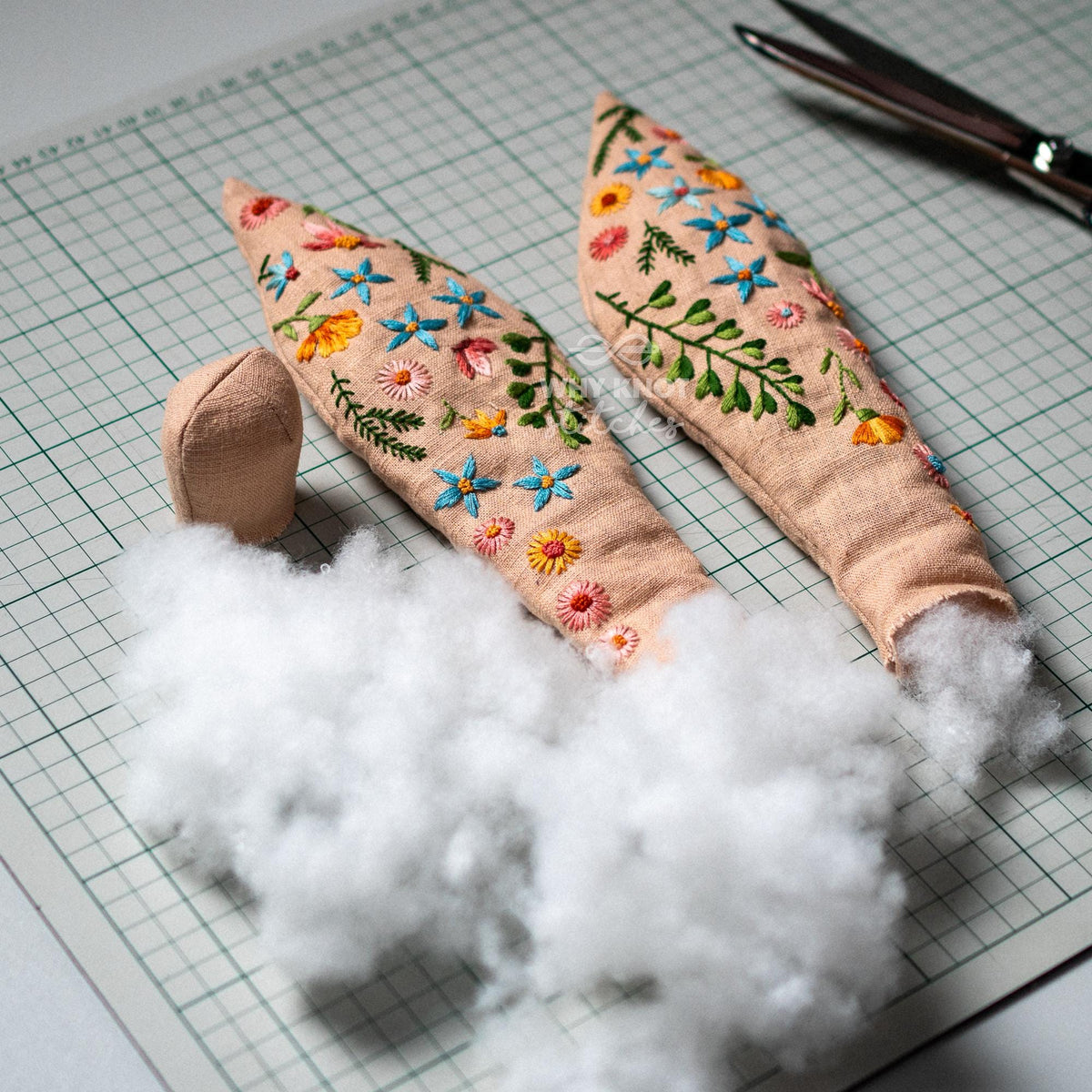 Embroidered Bunny Sewing Pattern | Stuffed Toy | Hand Embroidery Soft Bunny DIY
